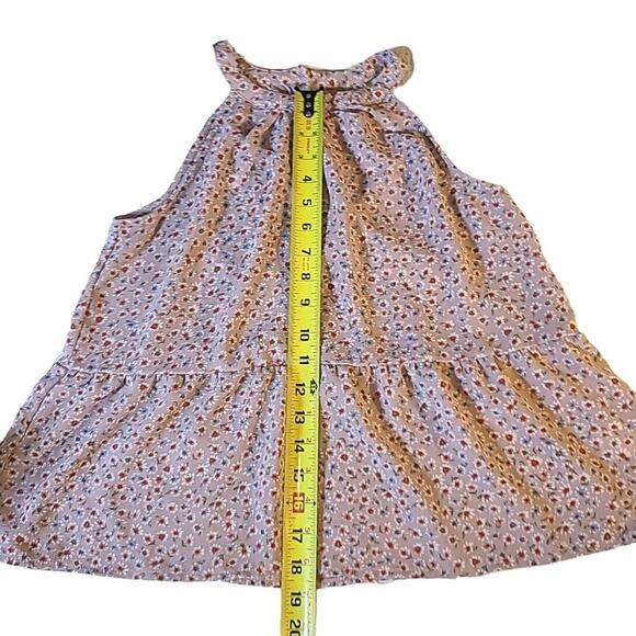 Hippie‎ Rose Floral Halter Peplum Top Womens Medium Keyhole Neck Lightweight - Picture 9 of 9